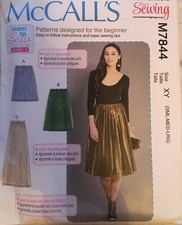 McCalls Sewing Pattern M7844 Misses Skirts Sizes SML-MED-LRG new uncut