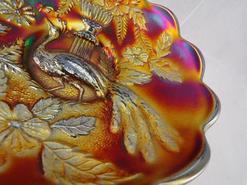 Northwood carnival glass amethyst ice cream shaped bowl Peacock and urn 1F14 - Picture 3 of 8