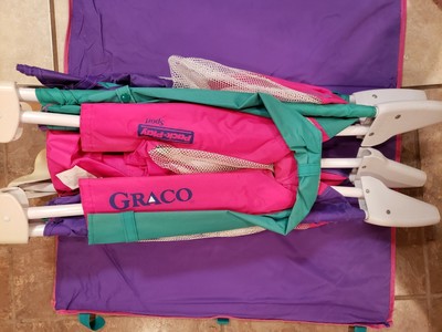 graco pack n play sport pink purple green playard