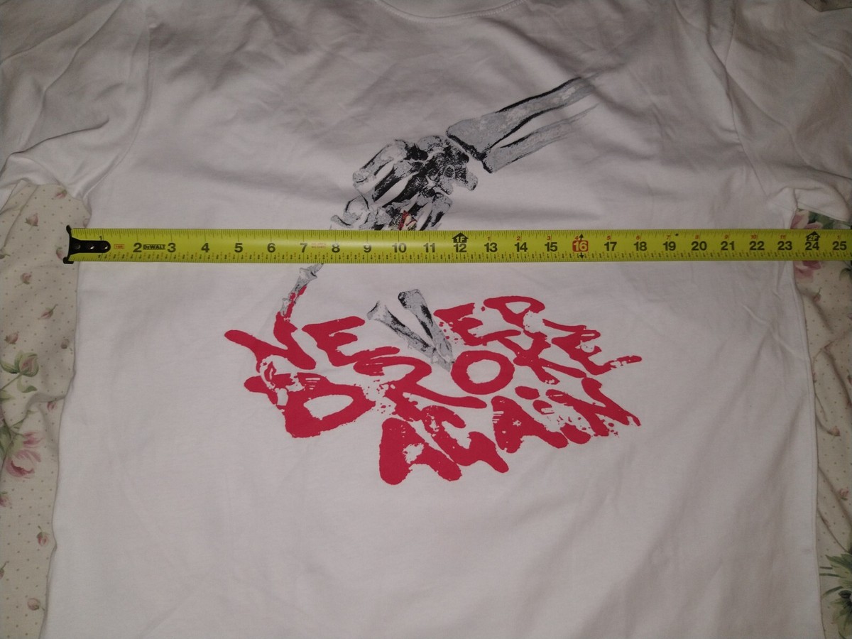 vlone x never broke again bones t-shirt white red colorway NBA