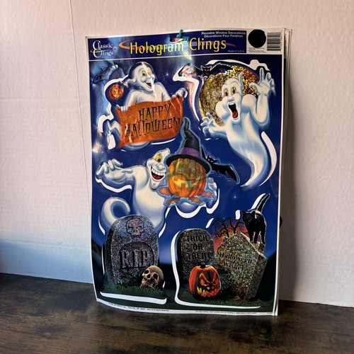 Halloween Decorations 3 Sheets Classic Hologram Clings Reusable Window Stickers - Picture 14 of 15