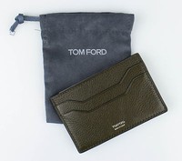 Tom Ford Dark Moss Green 100% Pebbled Leather Card Holder Wallet $250 on sale Tom Ford Dark Moss Green 100% Pebbled Leather Card Holder Wallet $250 on sale