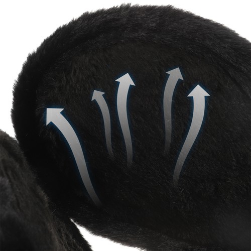 Unisex Winter Ear Muffs with Faux Trim Adjustable Design Black - Bild 5 von 11