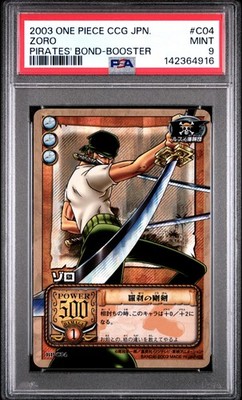 PSA9 2003 BANDAI ONE PIECE CCG PIRATES' BOND #C04 ZORO PIRATES' BOND BOOSTER
