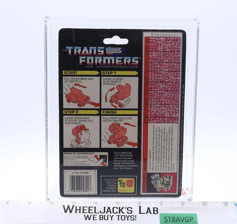 Rollbar W/ Decoy AFA GRADED 80 75/80/90 G1 Transformers 1987 Hasbro NEW SEALED - Image 2 of 4