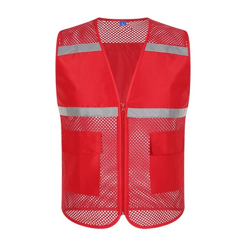 Mens Vest Sleeveless Mesh Vest Safety Work Reflective Sleeveless Work Jacket - Picture 7 of 16