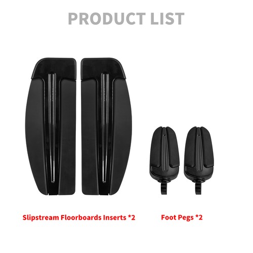 Black Driver Floorboard Inserts Foot Pegs For Harley Softail 86-17 Touring 86-25 - Picture 2 of 19
