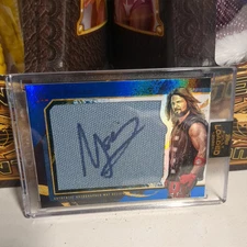 2020 Topps WWE Fully Loaded Mat Relic Auto Blue 4/10 AJ Styles M-AJ Phenomenal!!