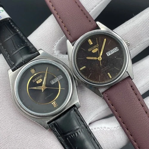 Vintage Seiko 5 Automatic Men’s Watch Lot of 2 – Japan Made – Day/Date