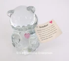 Fenton October Birthstone Bear with Pink Heart Clear Glass Figurine USA