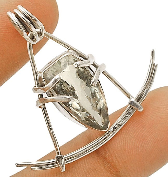 4CT Natural White Topaz 925 Solid Sterling Silver Pendant Jewelry 
