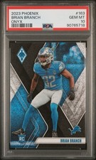 2023 Panini Phoenix - Brian Branch Rookie RC Onyx /5 #163 PSA 10 🔥
