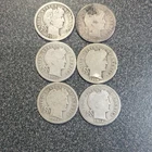 Lot of 6 Barber Dimes 1910-1916 Silver 10C Denver Circulated Coins #468