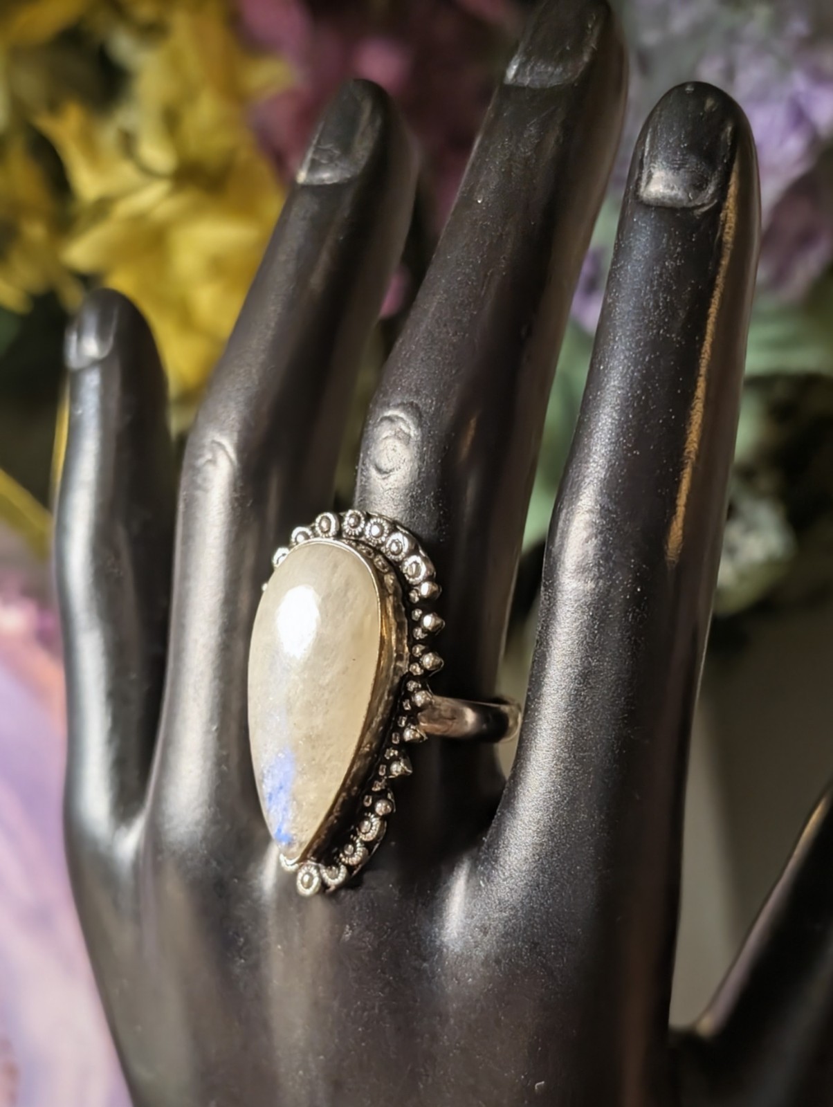 Moonstone Gemstone Metaphysical Jewelry New Beginnings Intuition Amulet Ring 9