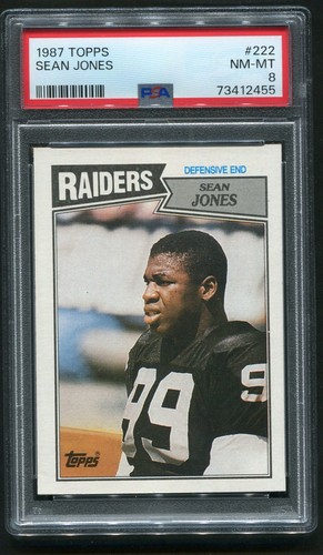1987 Topps Sean Jones RC #222 Raiders PSA-8
