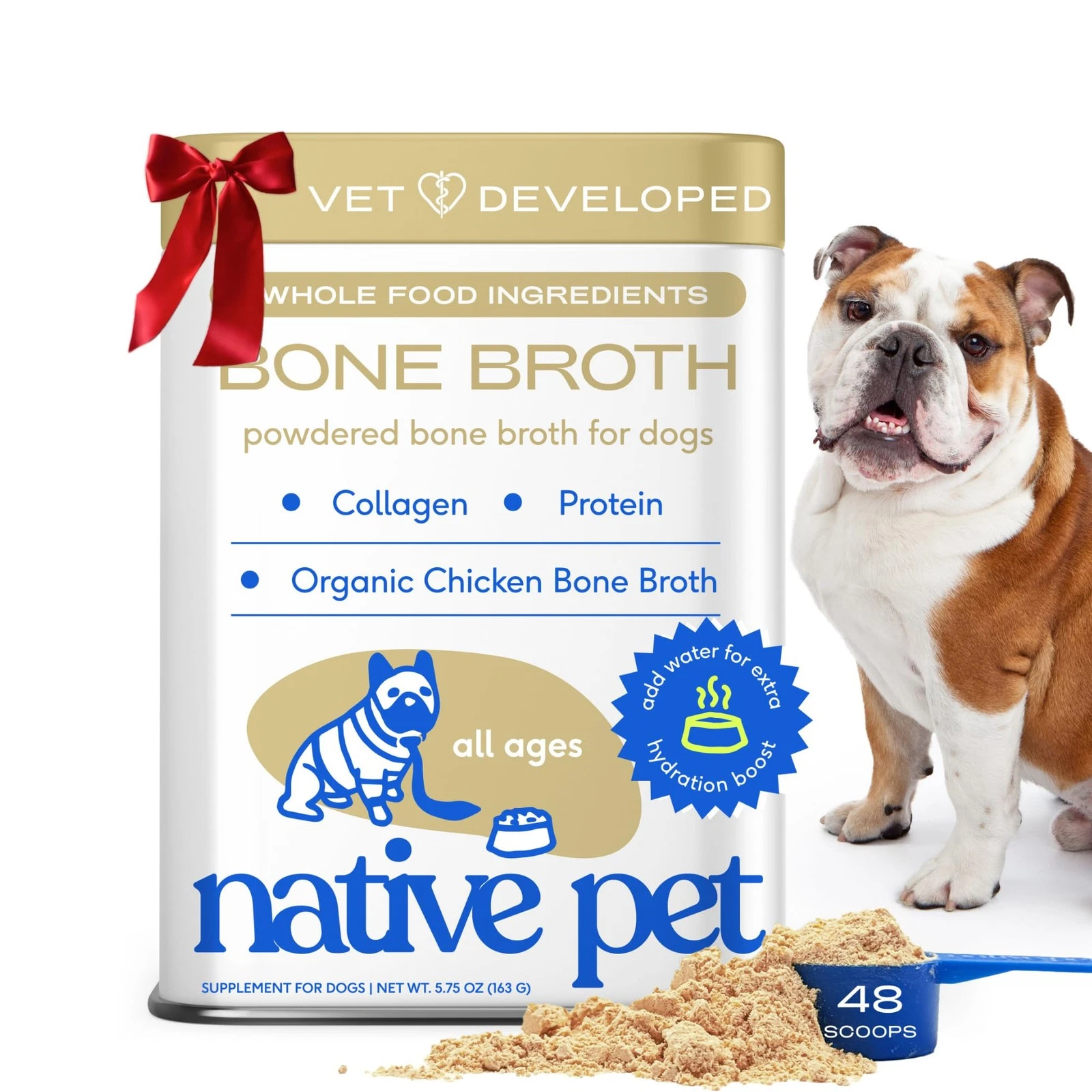 Native Pet Bone Broth for Dogs and Cats - Chicken 48 Servings
