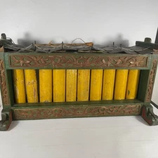 Antique Balinese Gamelan Metallophone Saron Carved Wood Bamboo Metal Resonators