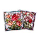 2 Stück Fensteraufkleber mit Rosenfolie, statisch haftend, Wandbild,