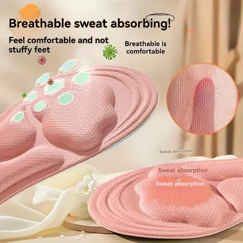 (5 Paar) 5D Massage Memory Foam Einlegesohlen Atmungsaktiv Kissen Sport Laufen Orthopädi - Bild 3 von 7
