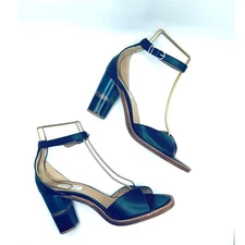 Gabriela Hearst navy Blue heeled  D’orsay summer Party sandals size 40
