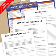 Last Will Testament Kit 2026, Estate Planning Forms, DIY Kit Legal Will, Tru