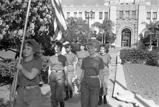 Linda Blair seen filming a scene for unspecified movie front of Be- Old Photo 17