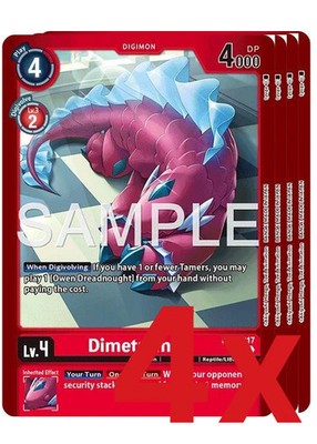 4x Dimetromon - BT21-017 Foil Uncommon Limited Card -Another Knight- BT21-017 NM