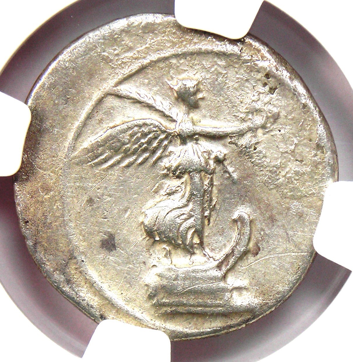 Augustus AR Denarius Silver Octavian Roman Coin 30 BC - Certified NGC VF