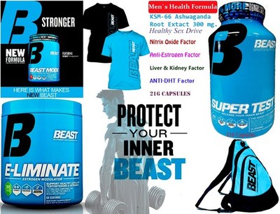 Beast Sports, Super Test, L-Liminate,Whey Protein, Beast Mode Preworkout,GYM Bag