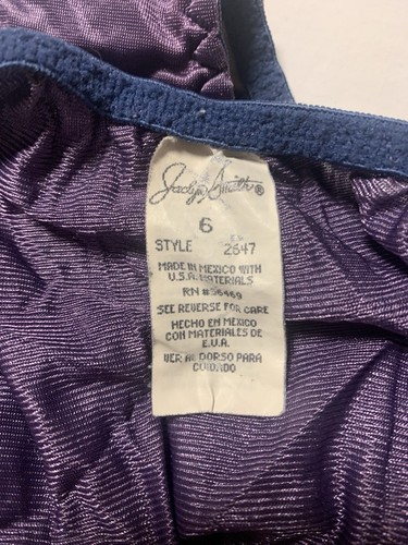 Vintage 1980’s Jaclyn Smith Panties-Purple With Dark Blue Lace-Hi Cut-Silky-Sz 6 - Picture 4 of 4