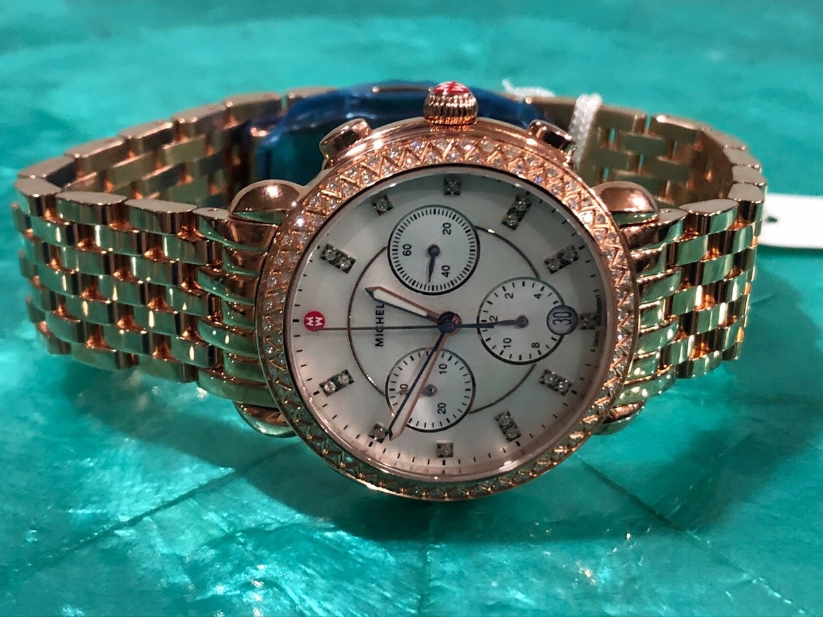 Rose Gold Michele Two Tone Diamond Watch Michele Releve Mother Of