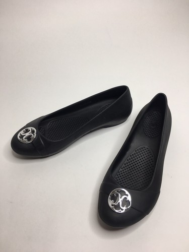 Zapatos planos de ballet para mujer Crocs medallón de plata • Talla 7 * En excelente estado • ¡Como nuevos! - Imagen 3 de 9