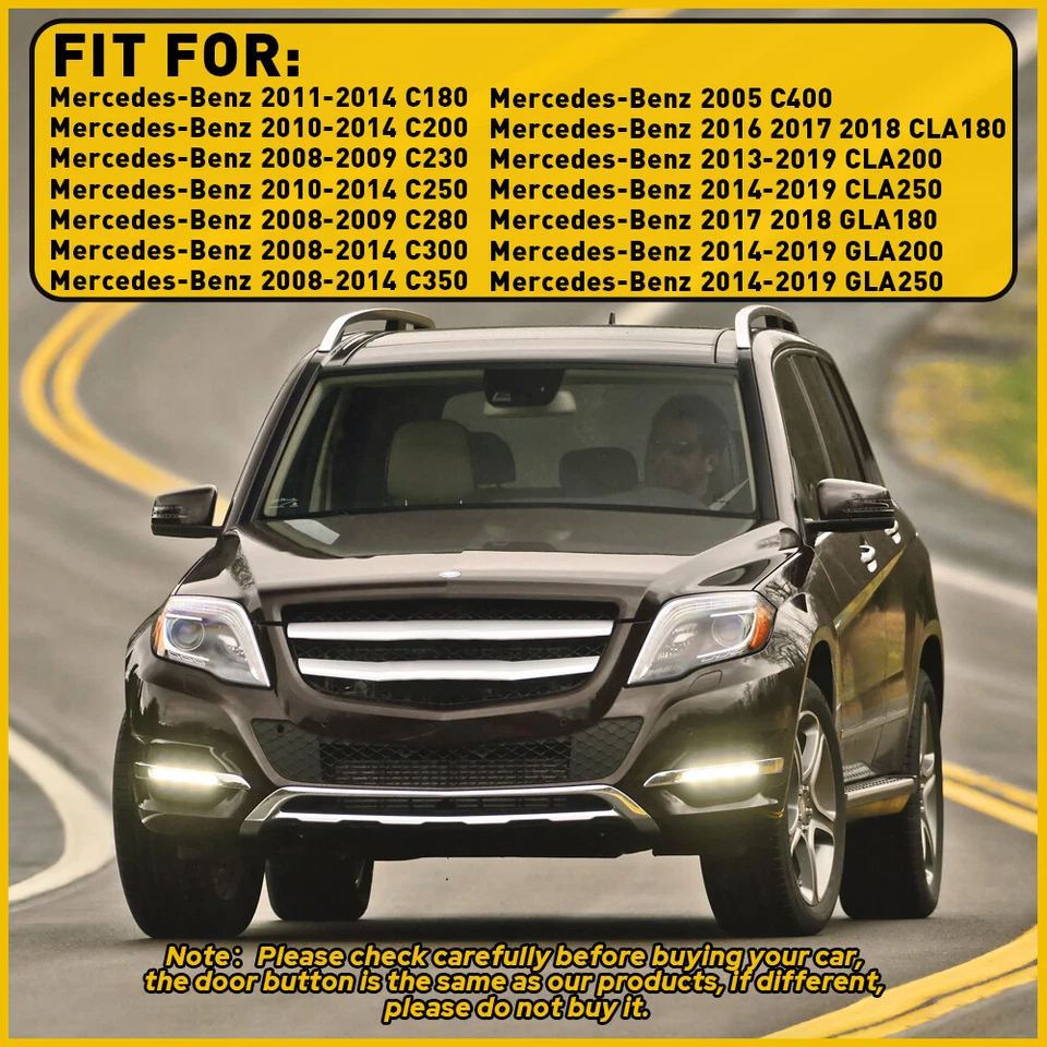 Cubierta de botón interruptor de puerta de coche para Mercedes-Benz GLA200 GLA250/CLA45 AMG 2014-2017 Foto 3 de 4