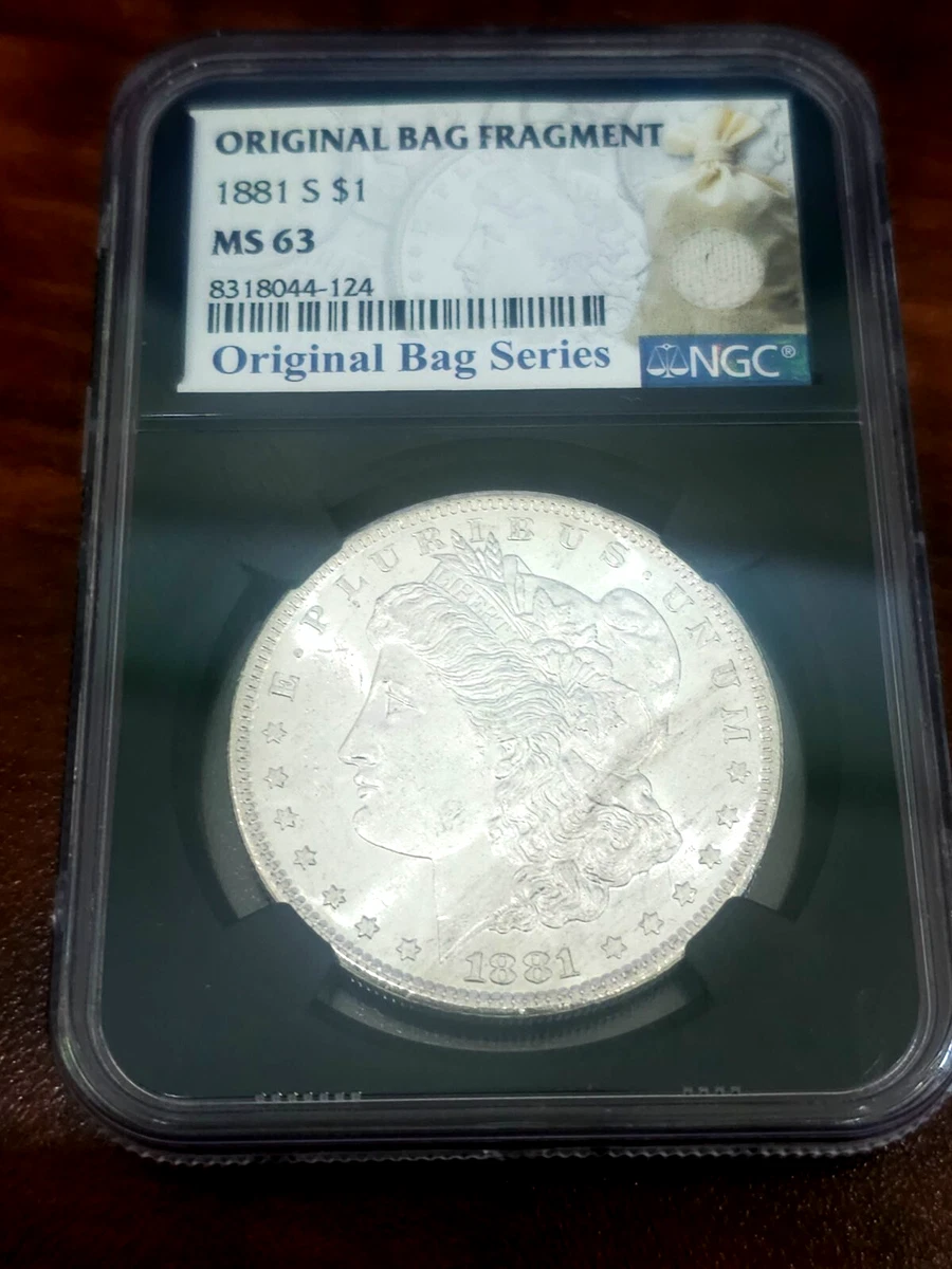 Silver MS 63 Graded 1881 Year Morgan US Dollars (1878-1921) for