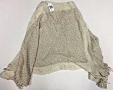 Cejon Womens Beige/Gold Sparkle Sequins Knit Wrap Shawl One Size