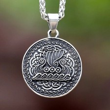 Viking Sea Ship Necklace Stainless Steel Pendant Necklace
