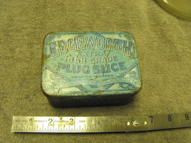 edgeworth plug slice tobacco tin  Antique Advertising Vintage Edgeworth Plug Slice Can