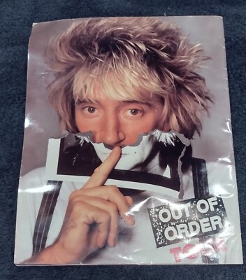 does rod stewart smoke cigarettes Vintage Rod Stewart 1988 Out of Order Tour Program