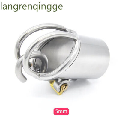 PA Puncture Stainless Steel Cage Male Chastity Device with Stealth Lock Ring