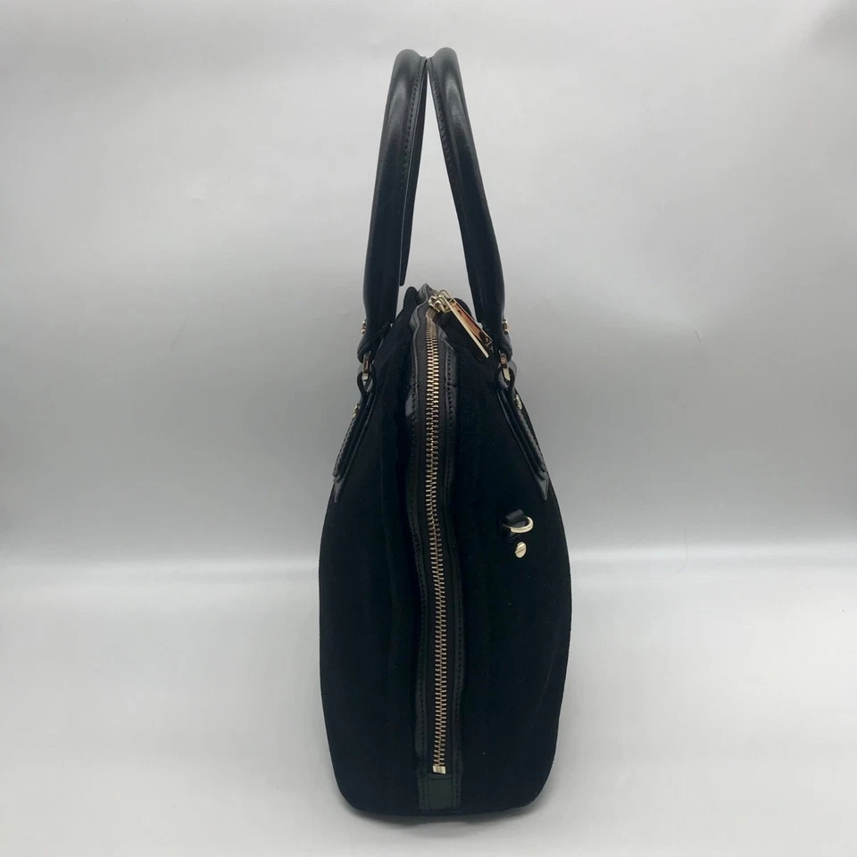 Cartera convertible de gamuza negra Halston Heritage Foto 3 de 4