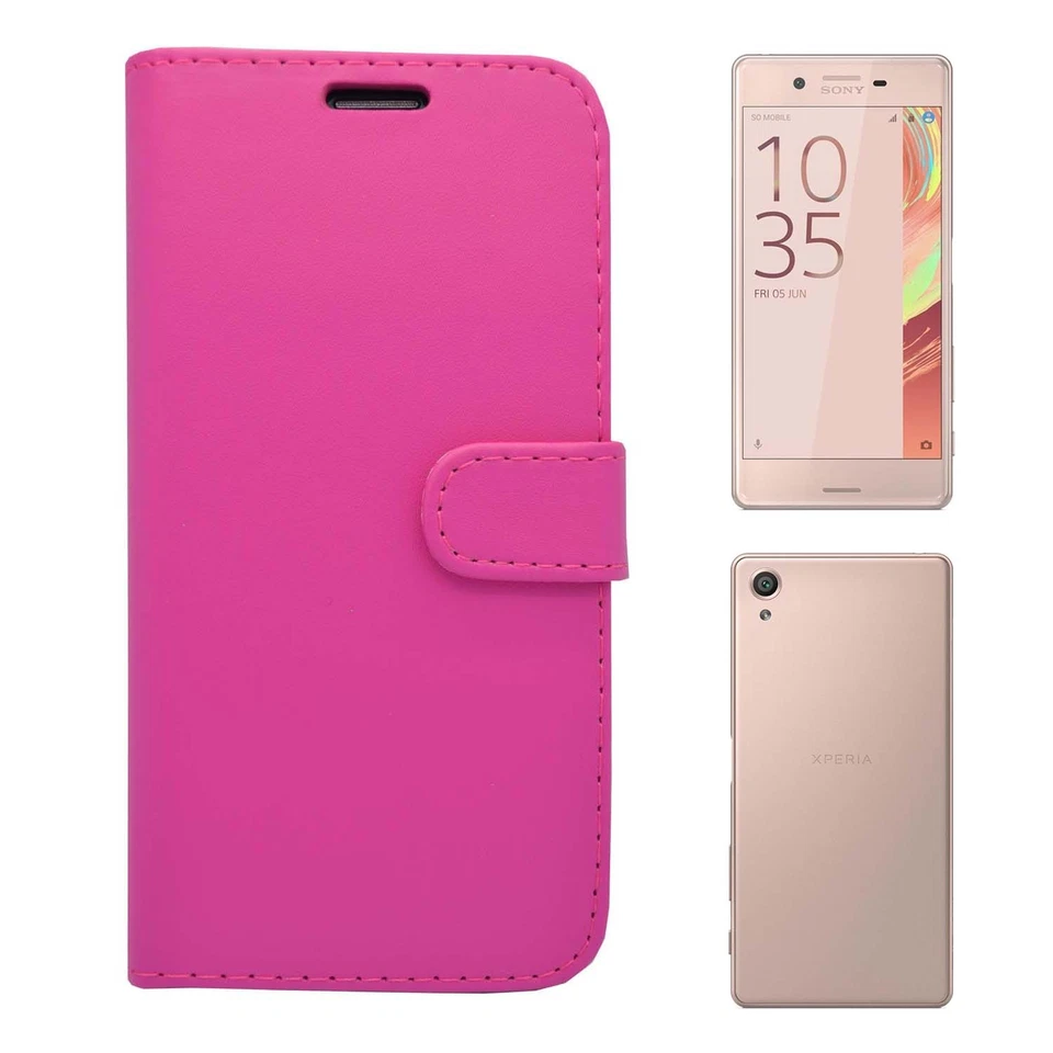 Funda Para Sony Xperia X Billetera Abatible Cuero PU Soporte Ranura para Tarjeta Bolsa Teléfono Cubierta Foto 3 de 4