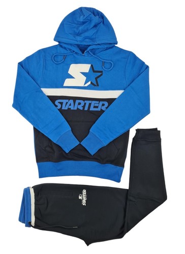 Mens Starter Tracksuit Set Hoodie & Joggers 2-Piece Cotton Blend Sportswear Gym - Picture 10 of 18