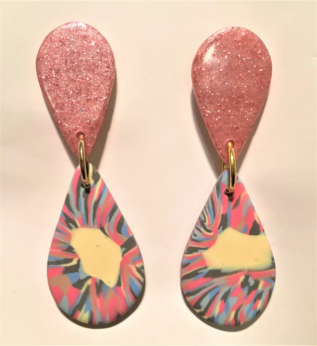 Glitter polymer clay sales earrings