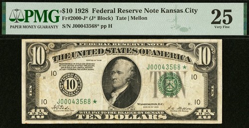 1928 $5 $10 & $20 FRN Kansas City PMG 25 - Redeemable in Gold On Demand - Star - Picture 4 of 7