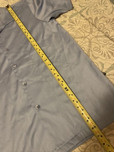 Stacy Adams LARGE Button Up Shirt 70/30 POLY Rayon Blend Light BLUE SILK LOOK - Picture 6 of 6