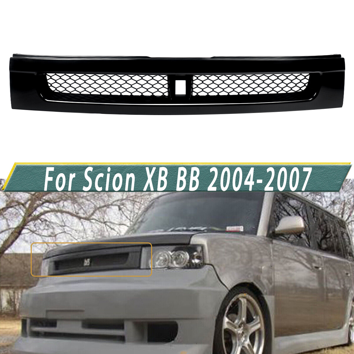 For 2004-07 Scion XB BB Gloss Black JDM Front Bumper Hood ABS