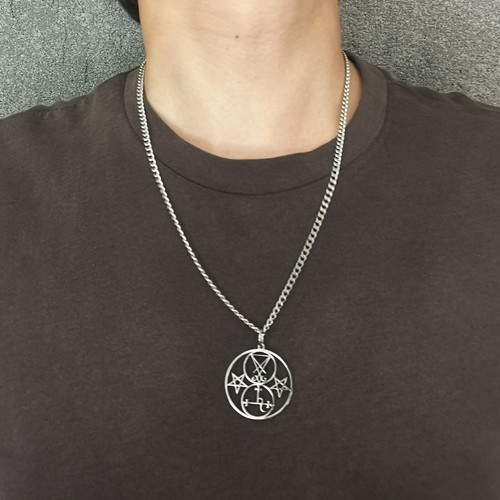 Edelstahl Dämon Siegel Halskette Siegel Luzifer Salomo Anhänger Schmuck Geschenk - Bild 5 von 13