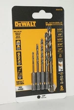 DeWALT 5 Piece Drill Bit Set 3/32" 1/8" 5/32" 3/16"  1/4" DWAH1105