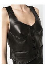 Jacob Lee Leather Tuxedo Vest Corset S Size