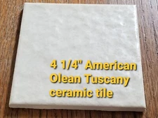 1 pc. Tuscany Almond Bumpy Ceramic Tile;  by American Olean 4-1/4"  New